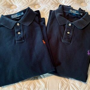Men’s Polo by Ralph Lauren Navy Polo Shirts with Embroidered Logos